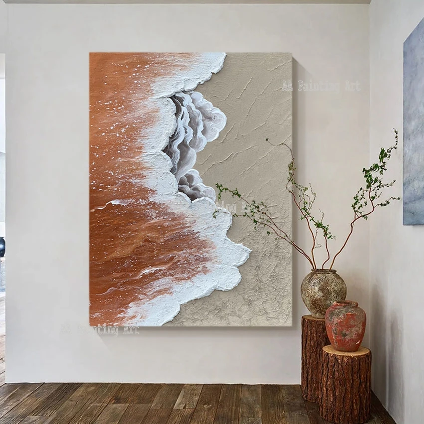 

Настенная абстрактная картина маслом «пляжная волна»