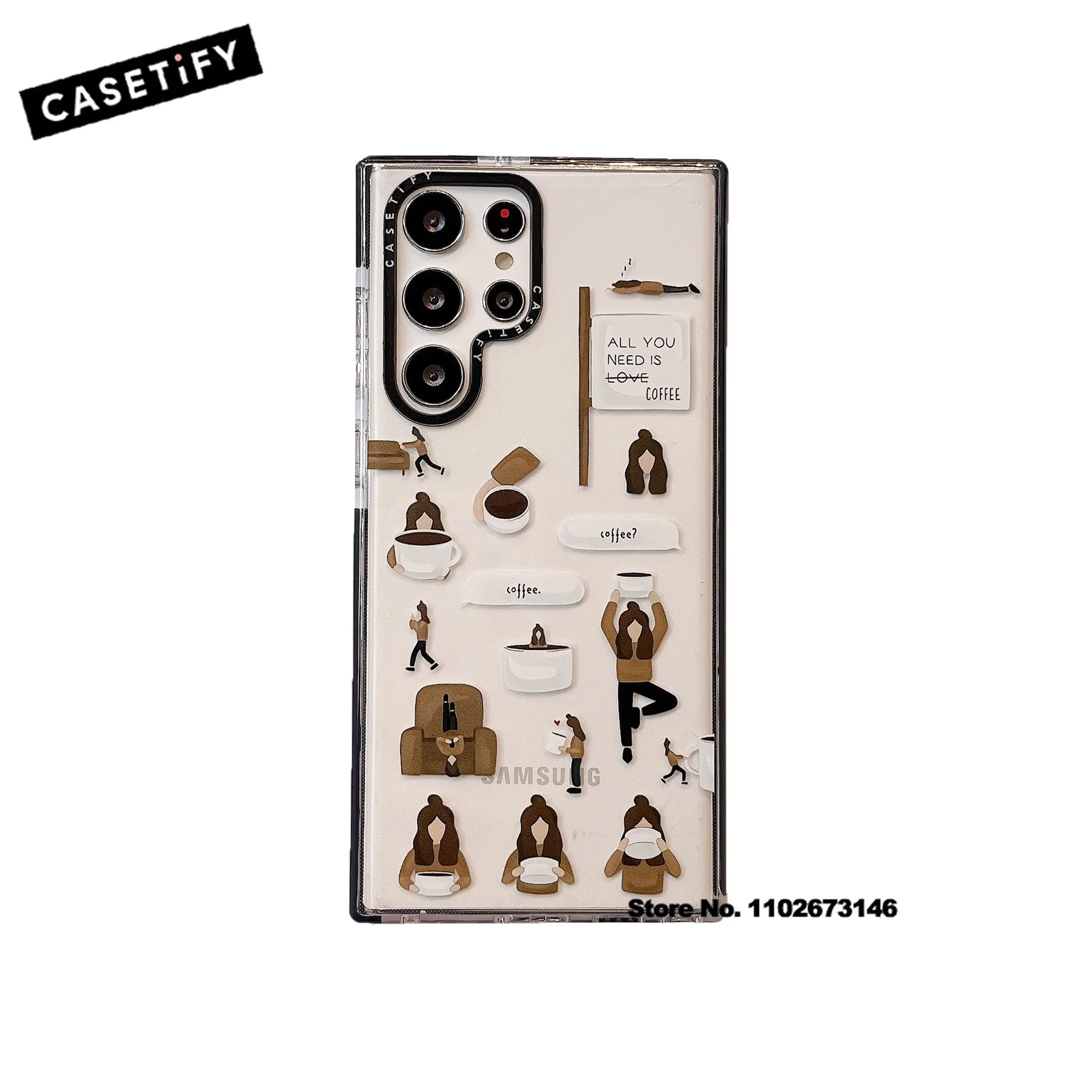 

Чехол для телефона CASETIFY Coffee Girls из ТПУ для Samsung S20, S23, S22, S21 Plus, S22, Ультрамодный мультяшный противоударный чехол F0311
