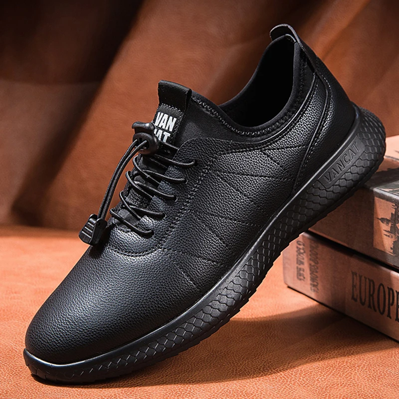 

Designer Leather Men Sneaker Shoes Leather Basketball Sneakers Man Comfortable Lace-up Luxury Men's Rubber Shoes 2021 Autumn