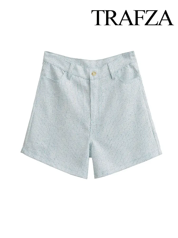 Женская летняя одежда TRAFZA однобортный облегающий офисный женский полосатый топ