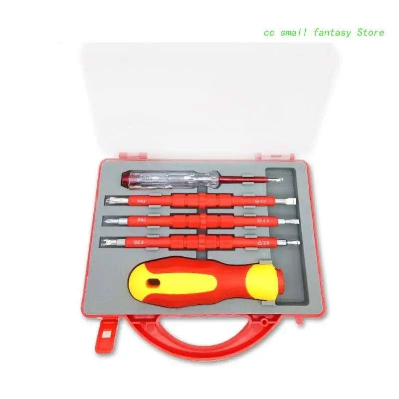 

Multi-Purpose Insulation Screwdriver Set 5 In 1 Magnetic Screw Driver Bits Kit Electrician Repair Tools Kit Multitool