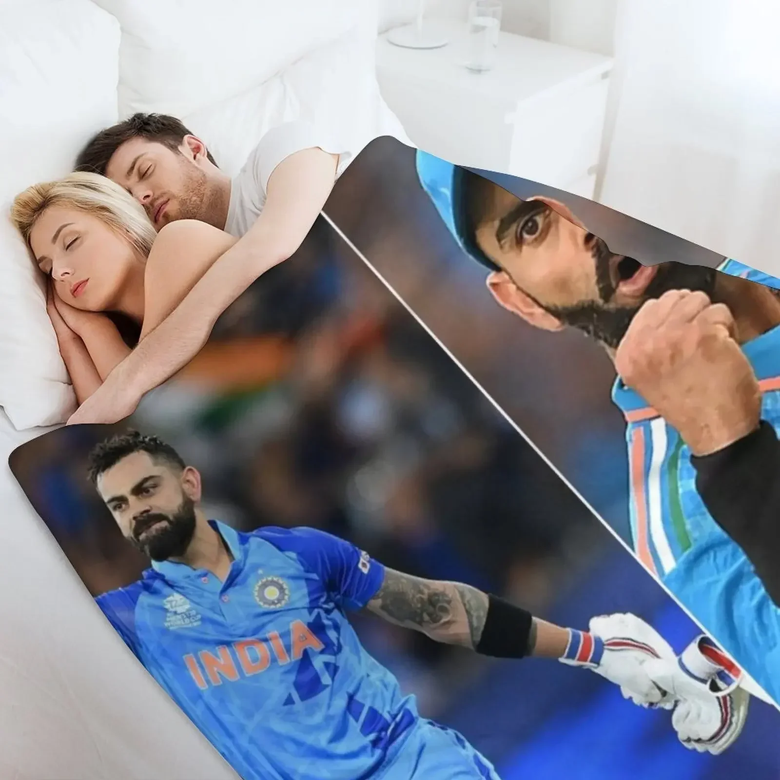 Фланелевое одеяло Virat Kohli