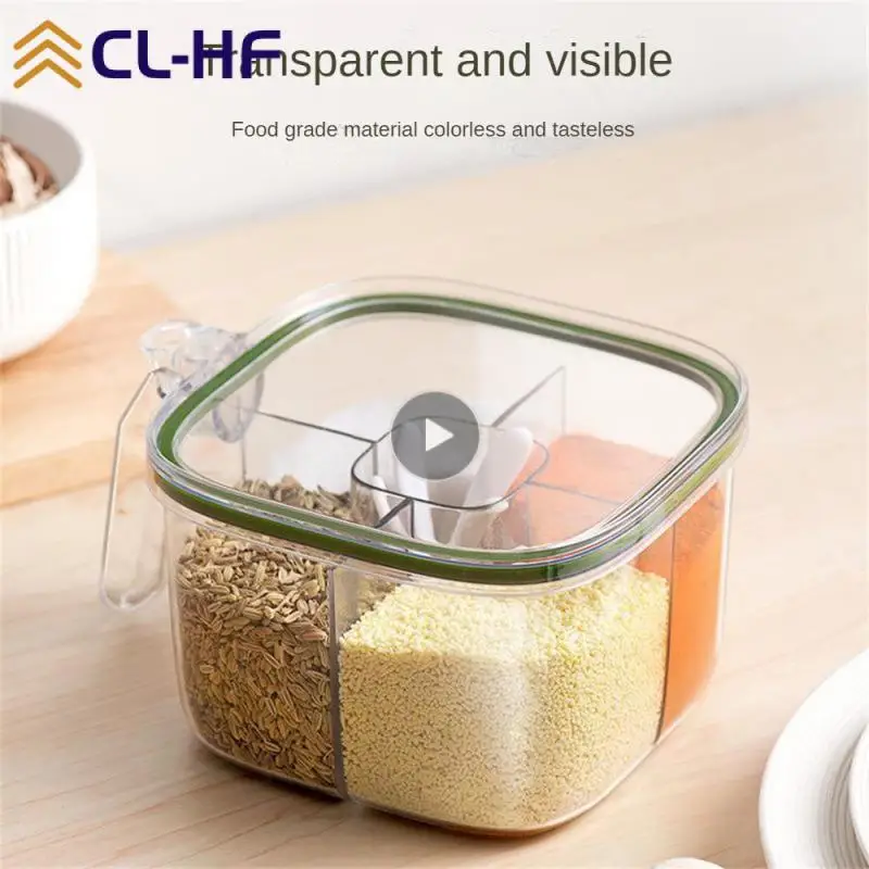 

Convenient Seasoning Box Seasoning Jar Combination Multi-grid Transparent Shakers Transparent Seasoning Box Durable High Quality