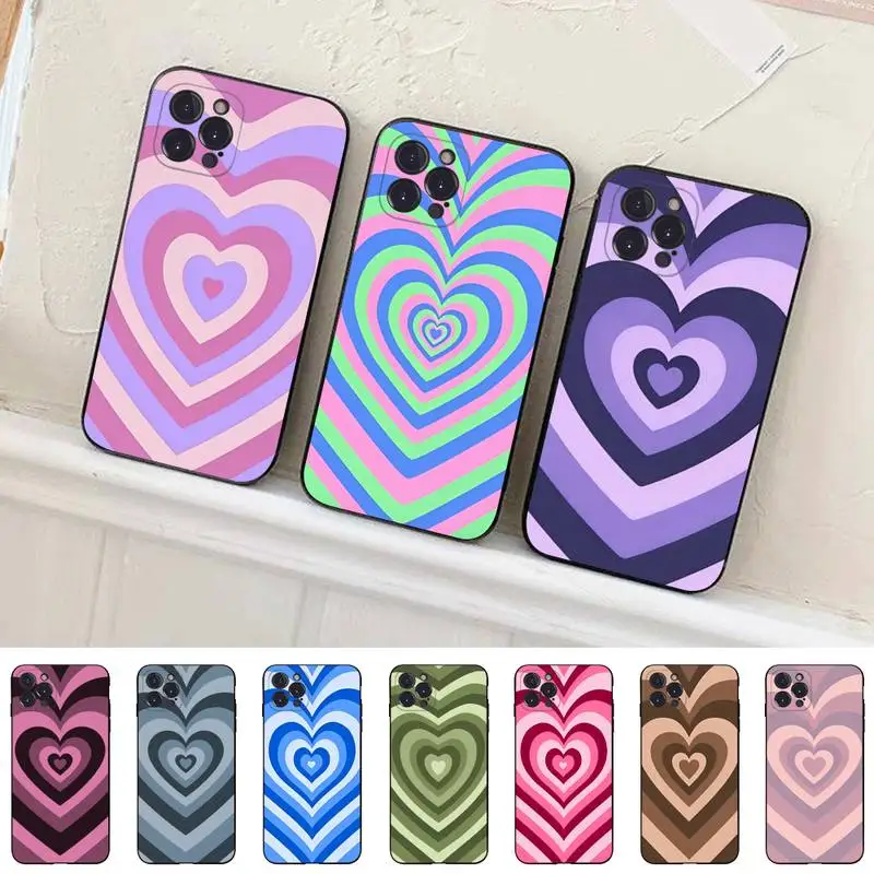 

Love Heart Phone Case For iPhone 14 11 12 13 Mini Pro Max 8 7 6 6S Plus X SE 2020 XR XS Funda Case