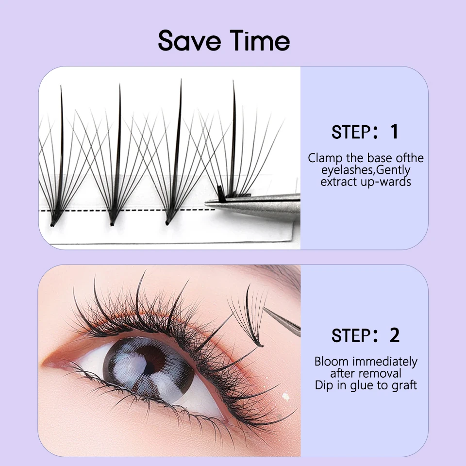 AGUUD 3D 5D 7D 9D Wispy Готовые вееры Pointy Base Русский объем Наращивание ресниц Гибридный шип