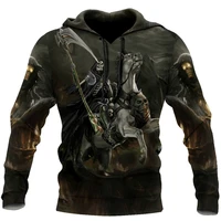 new spring and autumn brand fashion casual death skull death head mens 3d printed hooded zipper shirt sports unisex jacket kl02