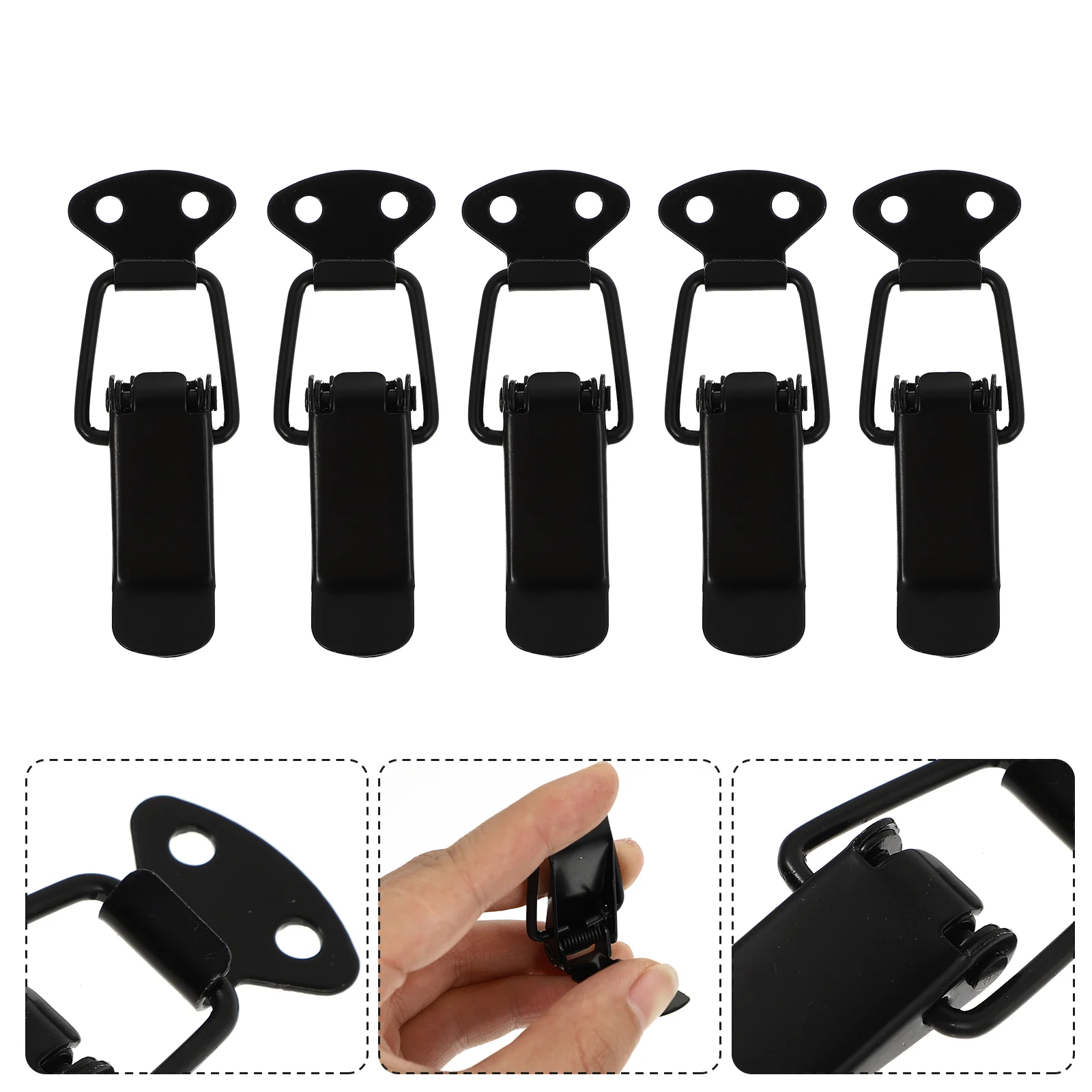 

Lock Toggle Hasp Spring Buckle Latches Bolt Cabinet Loaded Clasp Clip Door Padlock Case Steel Drawer Stainless Clamp Box Locking