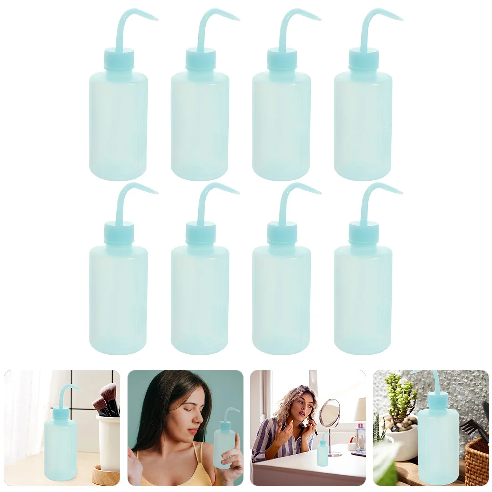 

8 Pcs Portapotty Empty Bottle Plastic Jet Nozzel Squeeze Bottles Bend Mouth Flower Watering