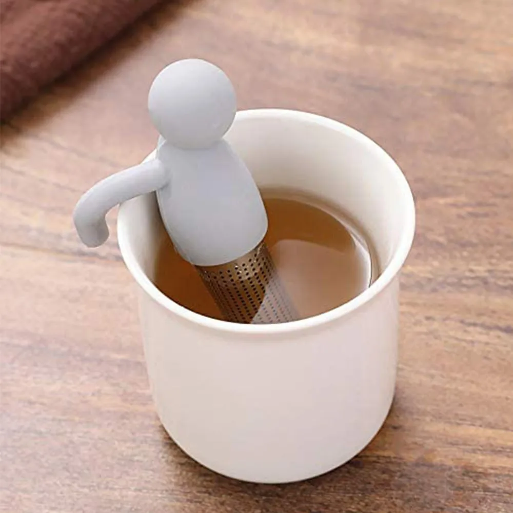 

Tea Infusers Creativity Silicone Little Man Shaped Tea Strainer Tea Bags Tea Cup Decoration Afternoon Tea Lovers Kitchen Tools