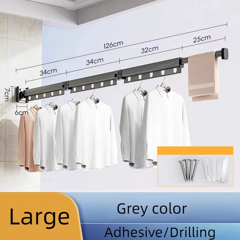 

Настенная Складная сушилка для одежды с выдвижным удлинителем на присоске, многоразовая 3-складная сушилка для одежды