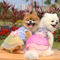 new dog clothes floral princess dog dress small medium dog pet skirt wedding dress skirt dog summer dress dog jersey dog luxury