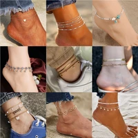 vintage star pendant heart butterfly chain female anklet foot jewelry new ankle bracelet women leg chain