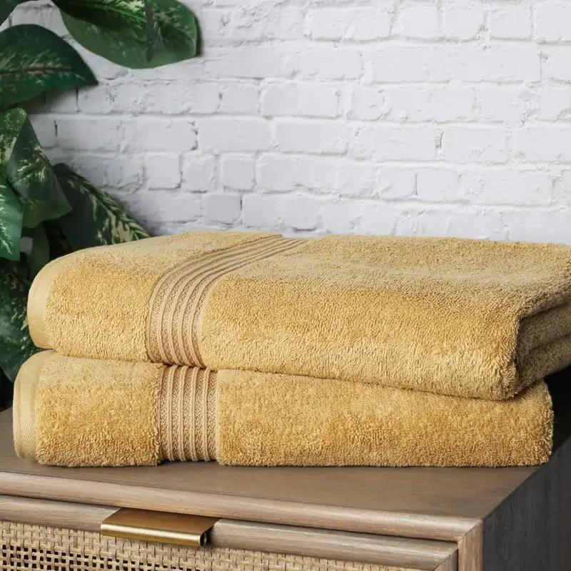

Luxurious Solid Egyptian Cotton Gold 2-Piece Extra Soft Bath Sheets Set - Enjoy The Comfort and Softness.