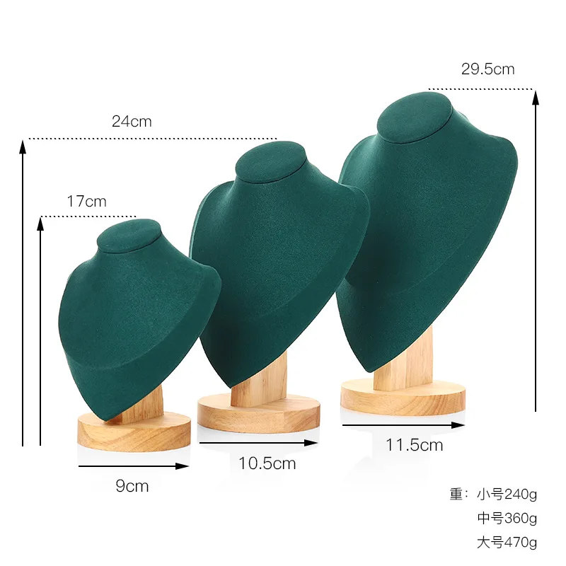 3pcs Neck Display for Jewelry Show Necklace Bust Mannequin Holder Stand White Velvet Jewelry Hanger for Photography
