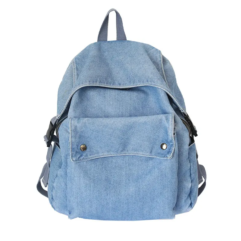 

Women Backpack Washed Denim Backpack Unisex Casual Schoolbag Fashion Anti-Theft Shoulder Bag For Teen Girl Travel Backbag