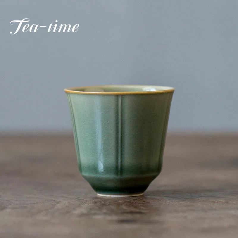 

Чайная чашка из селадона ручной работы в стиле ретро с вертикальным рисунком, чайная чаша из китайского кунг-фу, набор чайных чашек, 2 шт./ком...