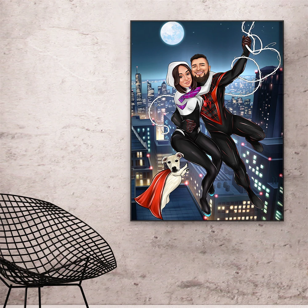 Пользовательский Дедпул Росомаха пара портретный постер персонализированный