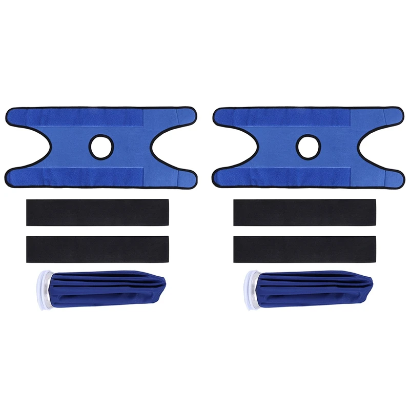 

2 шт., ледяные сумки с ремешками, терапевтическая лампа горячего холодного света, для головы, плеч, спины, колена. (9 дюймов, синий)