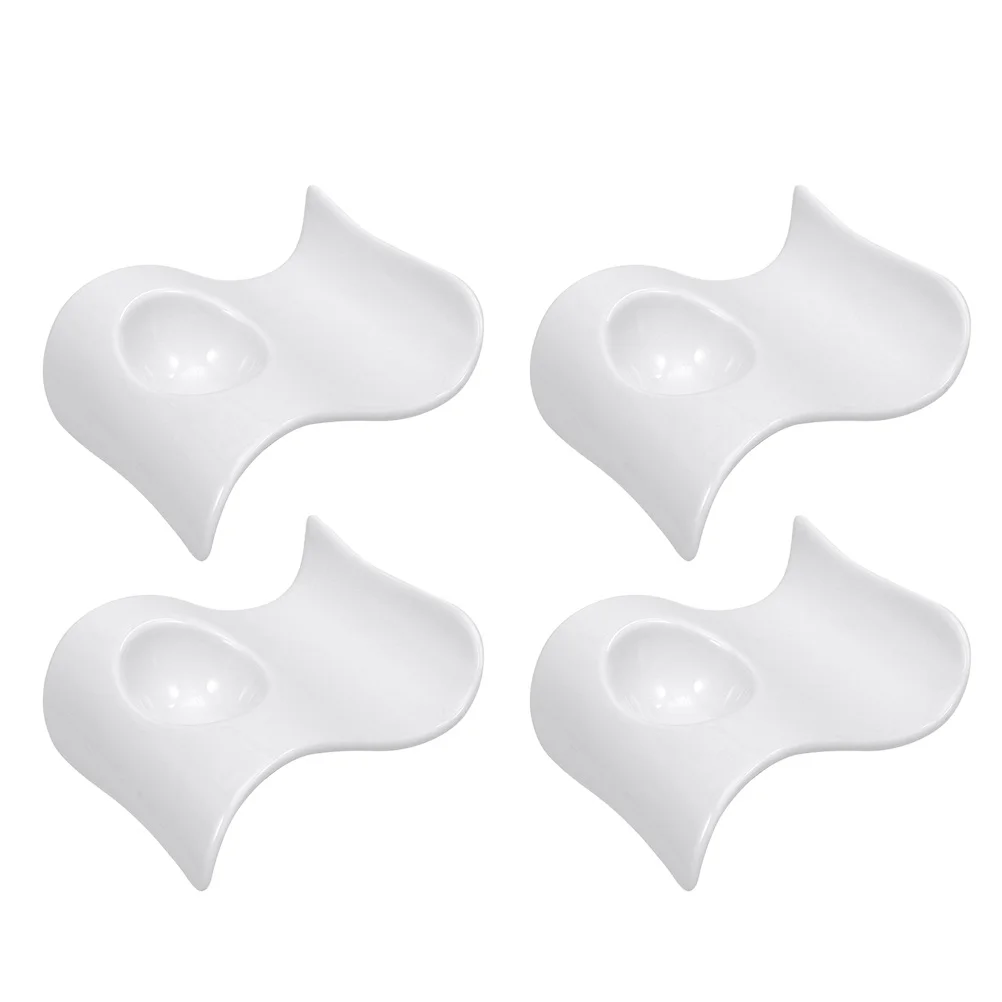 

4pcs Practical Egg Holders Ceramics Egg Cups Egg Racks Breakfast Egg Cups