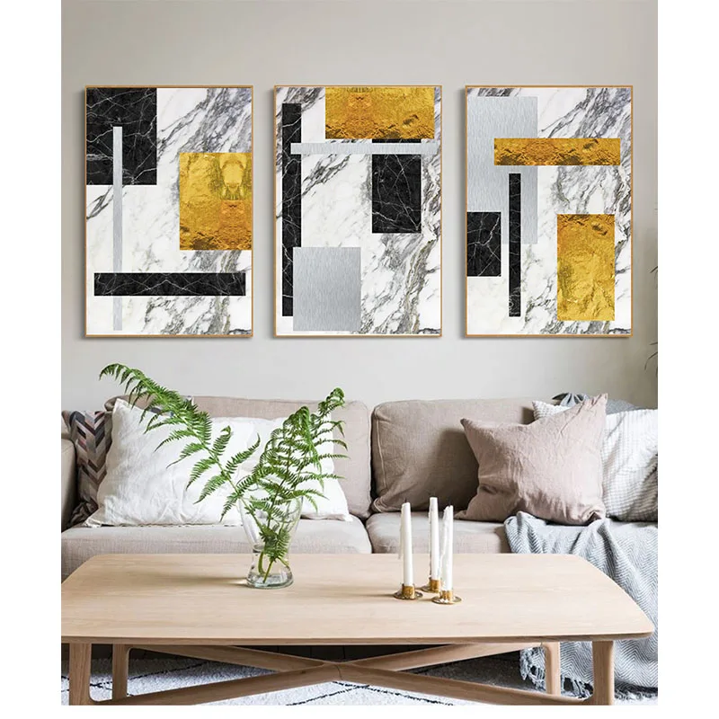 

Inkjet High-definition Hanging Painting Art Nordic Style Frameless Digital Geometric Abstract Graphic Core Study Poster