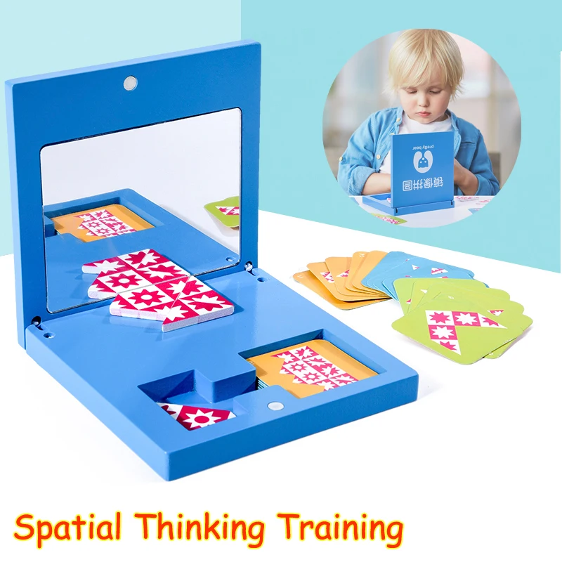 

Montessori Wood Children‘s Mirror Imaging Puzzle Educational Toys Space Cognitive Logic Tabletop Games Intellectual Sensory Toys