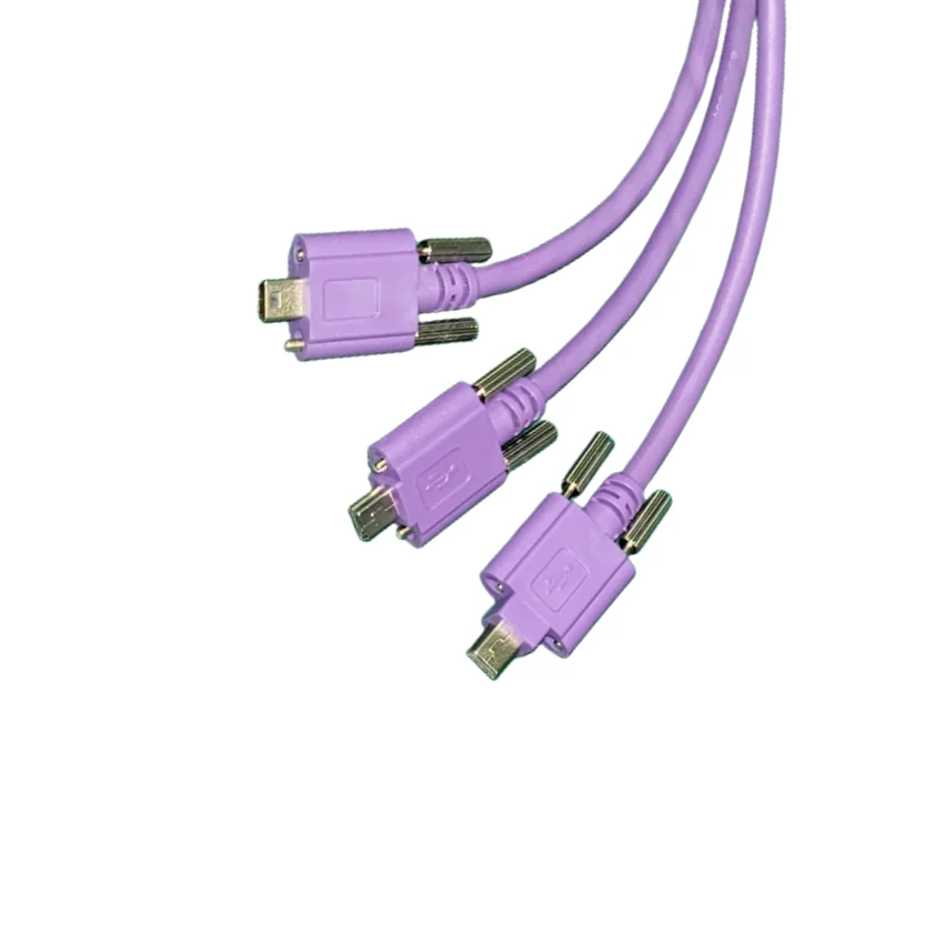 USB 2 Machine Vision Cable with USB-A connector ROBOTIC cable to Mini USB-B w/Screws connector