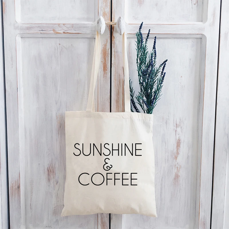 

Холщовая Сумка Sunshine Coffee, винтажные сумки для покупок для отпуска, Женская многоразовая большая Экологически чистая продукция