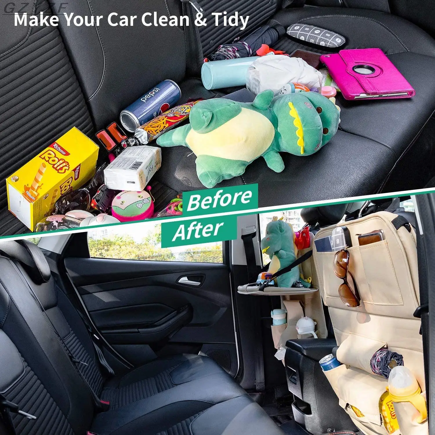 Органайзер на спинку сиденья автомобиля сумка для хранения складная обеденная