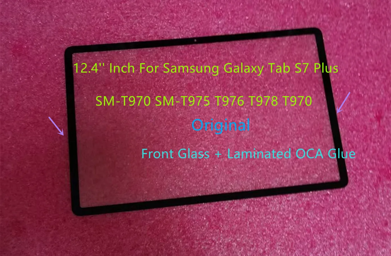 Фото Новое переднее стекло 12,4 дюйма для Samsung Galaxy Tab S7 Plus SM-T970 SM-T975 T976 T978 T970 сенсорного экрана + ламинированный клей OCA №2