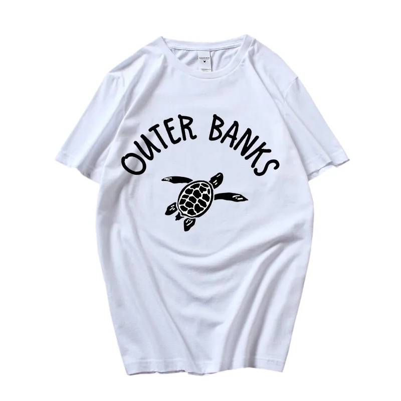 

Outer Banks Pogue Life T-shirts WOMEN Sea Turtle Graffiti T Shirts 100% Cotton High Quality Tees Casual O-neck Harajuku Regular