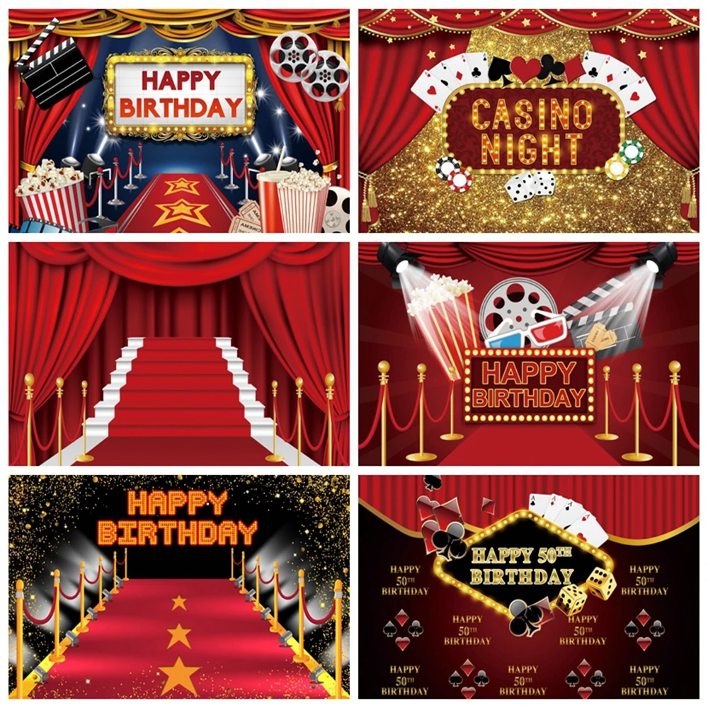 

Movie Theme VIP Red Carpet Event Star Showing Time Stage Casino Film Show Ceremony Backdrop Baby Birthday Photography Background