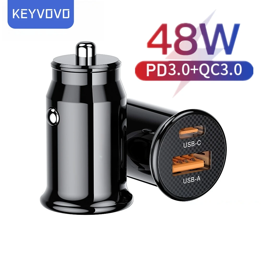 

48W USB Car Charger 5A Type C PD QC Fast Charging Phone Adapter For iPhone 13 12 11 Pro Max 8 Xiaomi Samsung S21 S20 S10 S9