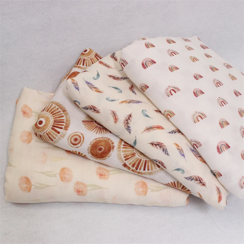 

150X45cm Double Layer Gauze 70% Eco-Friendly Bamboo Fiber 30% Cotton Cartoon Printing Knitted Baby Fabric DIY Soft Sewing Cloth