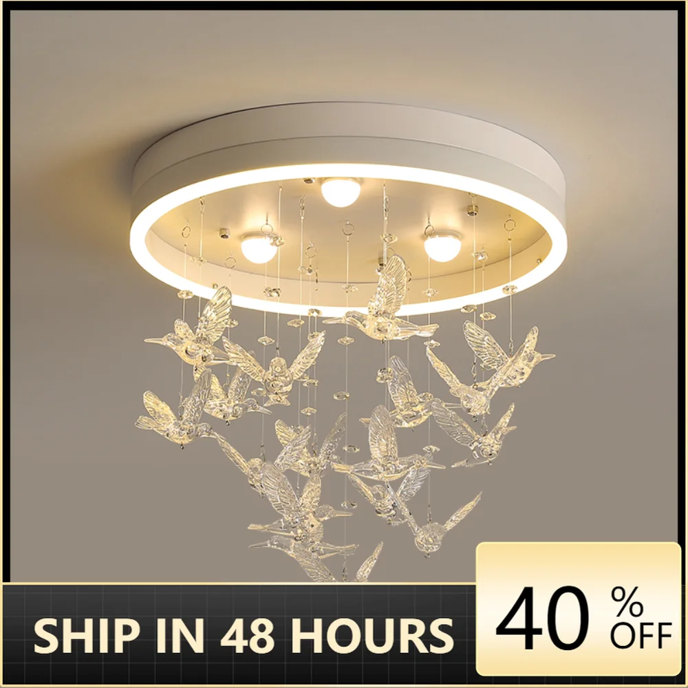 

Modern Creative Bedroom Led Ceiling Lamp Personality Ins Girl Princess Warm Romantic Wedding Ceiling Light Children Home Fixture