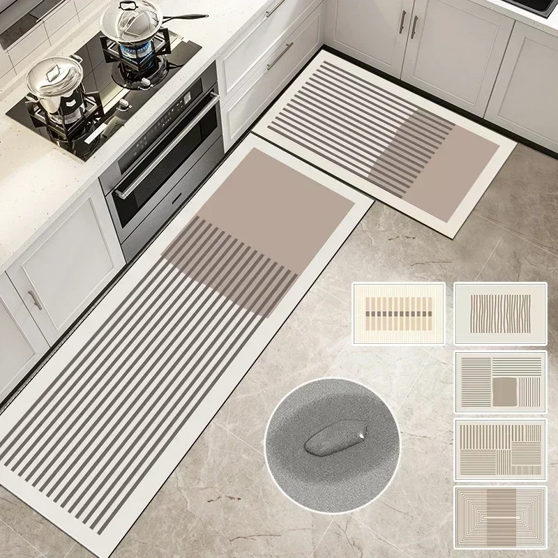 Нескользящий кухонный коврик супервпитывающий напольный ковер диатомита