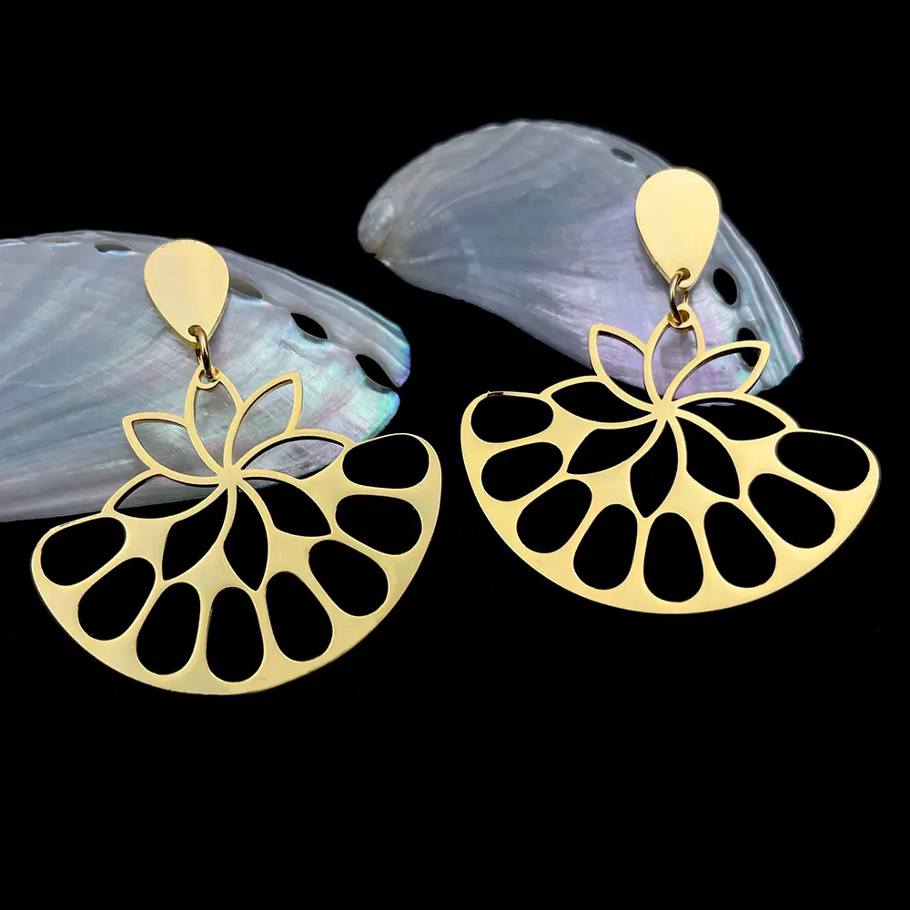 

Stainless Steel Women Drop Earrings Personalized Flowers Dangle Crochet Earring Lady Accessories Gift Wholesale Brincos Feminino