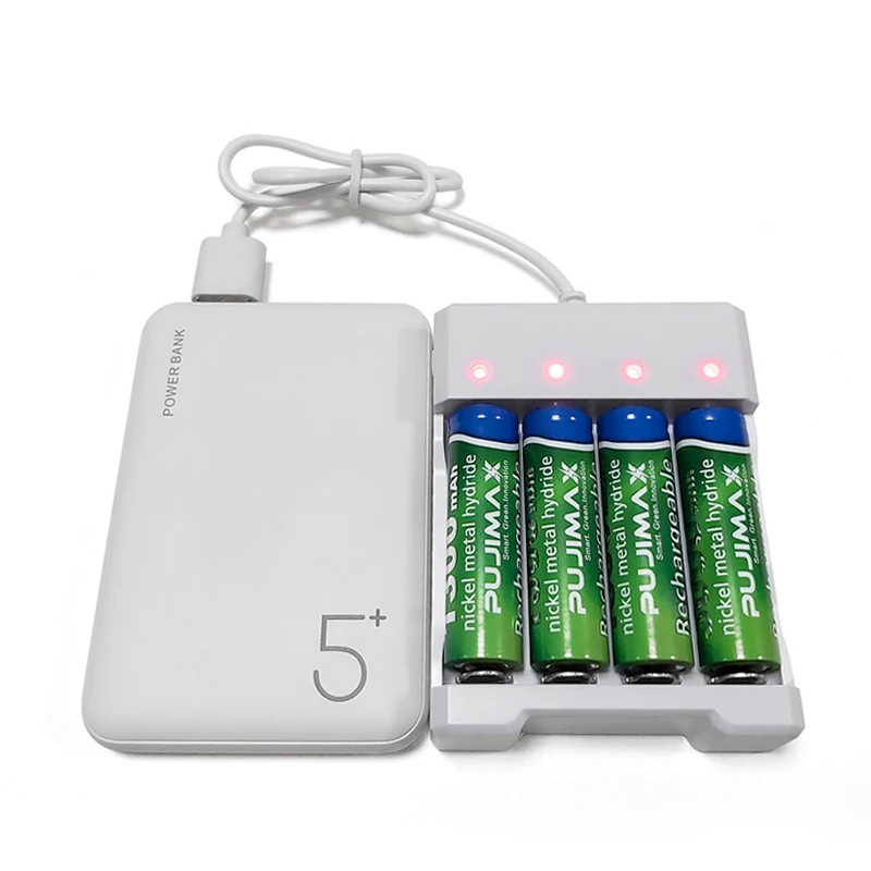Умное быстрое зарядное устройство PUJIMAX с 4 слотами USB-интерфейс для зарядки