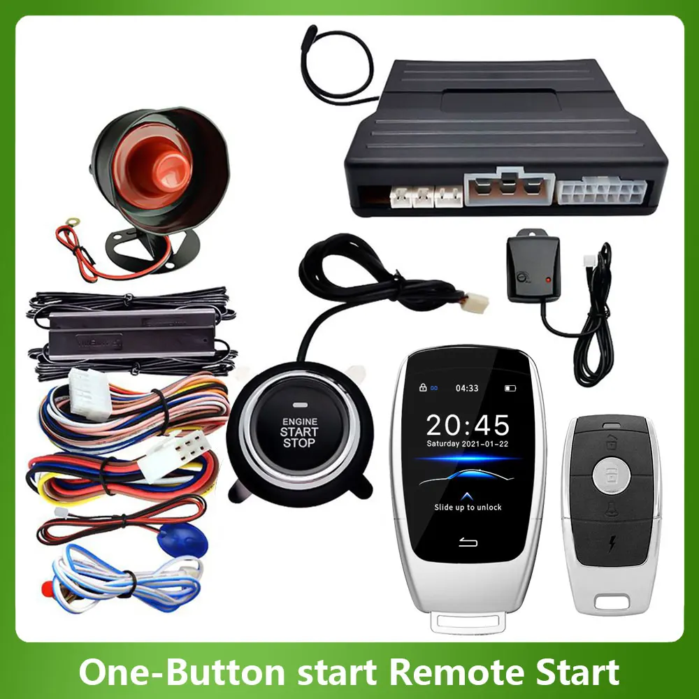 

Universal LCD Smart Key Start Stop Keyless Entry System Central Lock Automation remote Start Smart Car alarm Syst