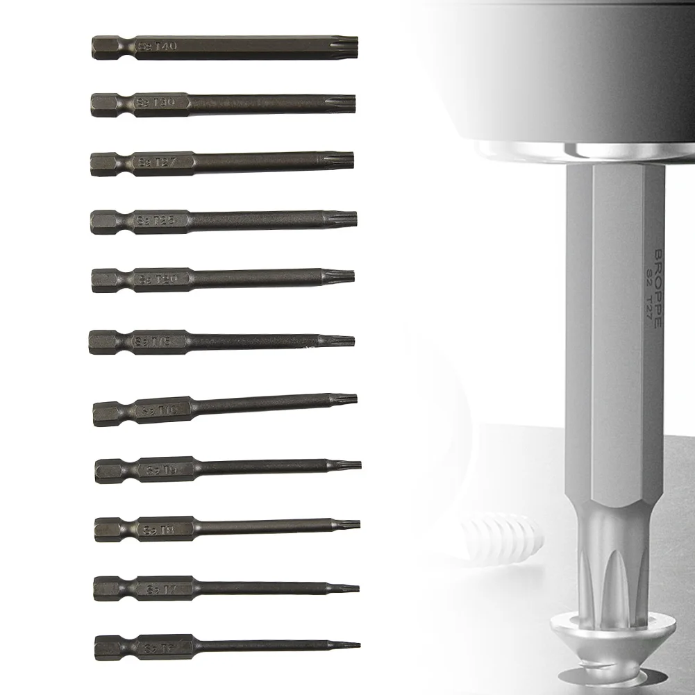 

2022 Brand New Factory Workshop Screwdriver Bit Hex Bit Security Torx Type 11pcs Accessories Head 75MM Magnetic