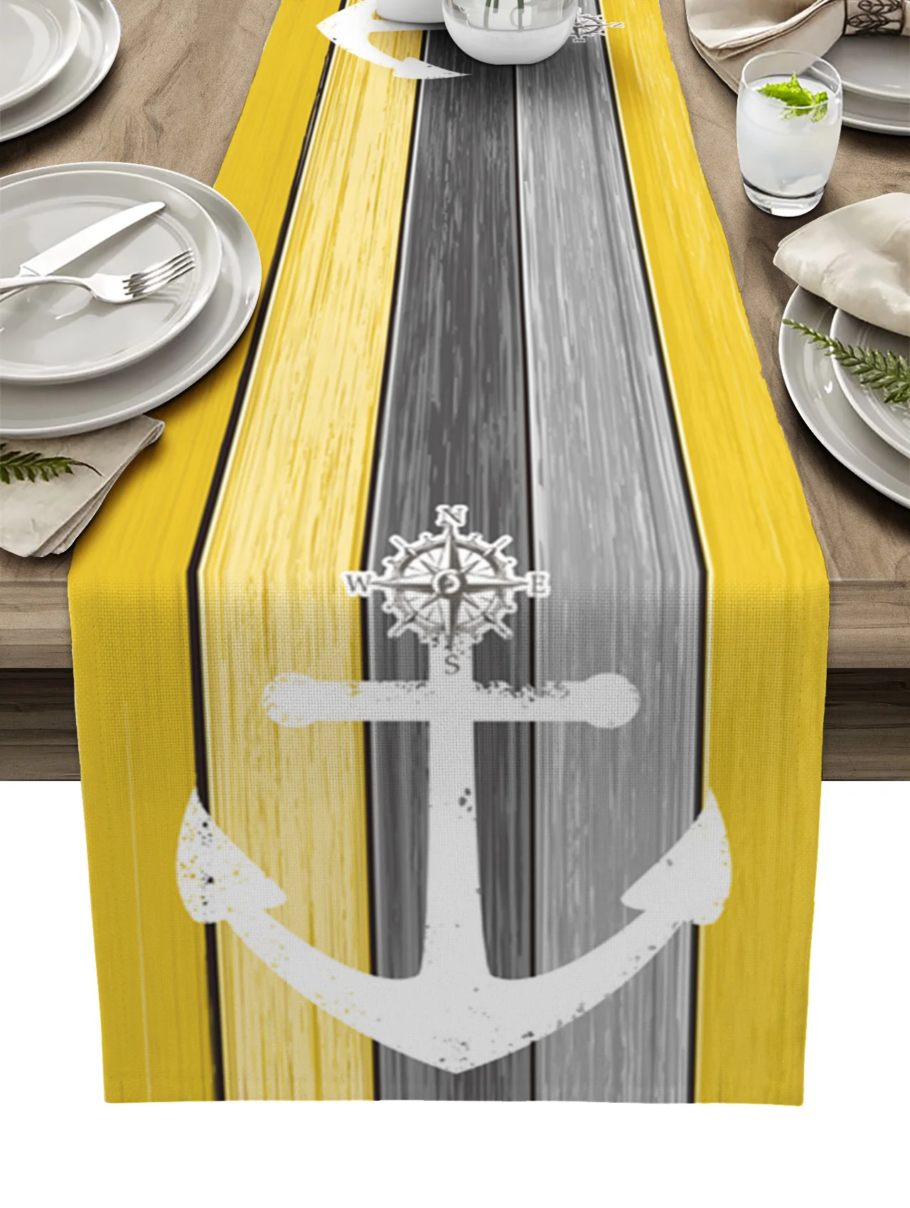 Ретро ферма сарай желто-серый градиентный кофейный столик Декор домашний декор