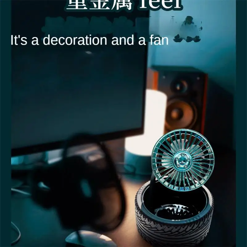 

360 градусов, направление ветра, кондиционирование, низкое энергопотребление, стандартный вентилятор, встроенный аккумулятор, в форме колеса автомобиля