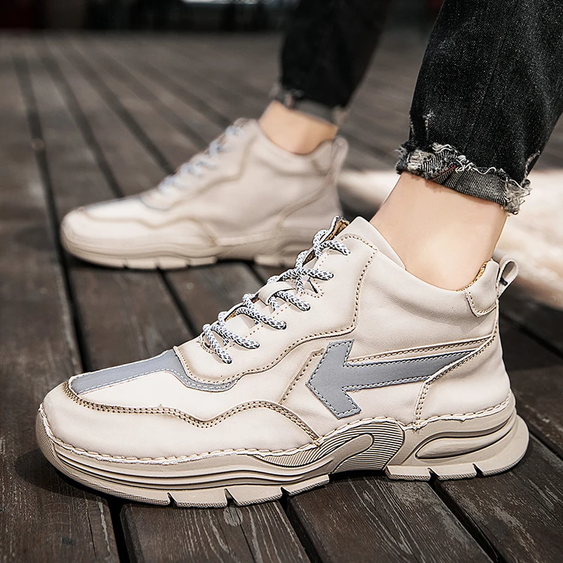 Winter Men Ankle Boots Fashion Leather Casual Shoes Outdoor Hiking Non-slip Warm Handmade Comfortable Motorcycle Designer Shoes