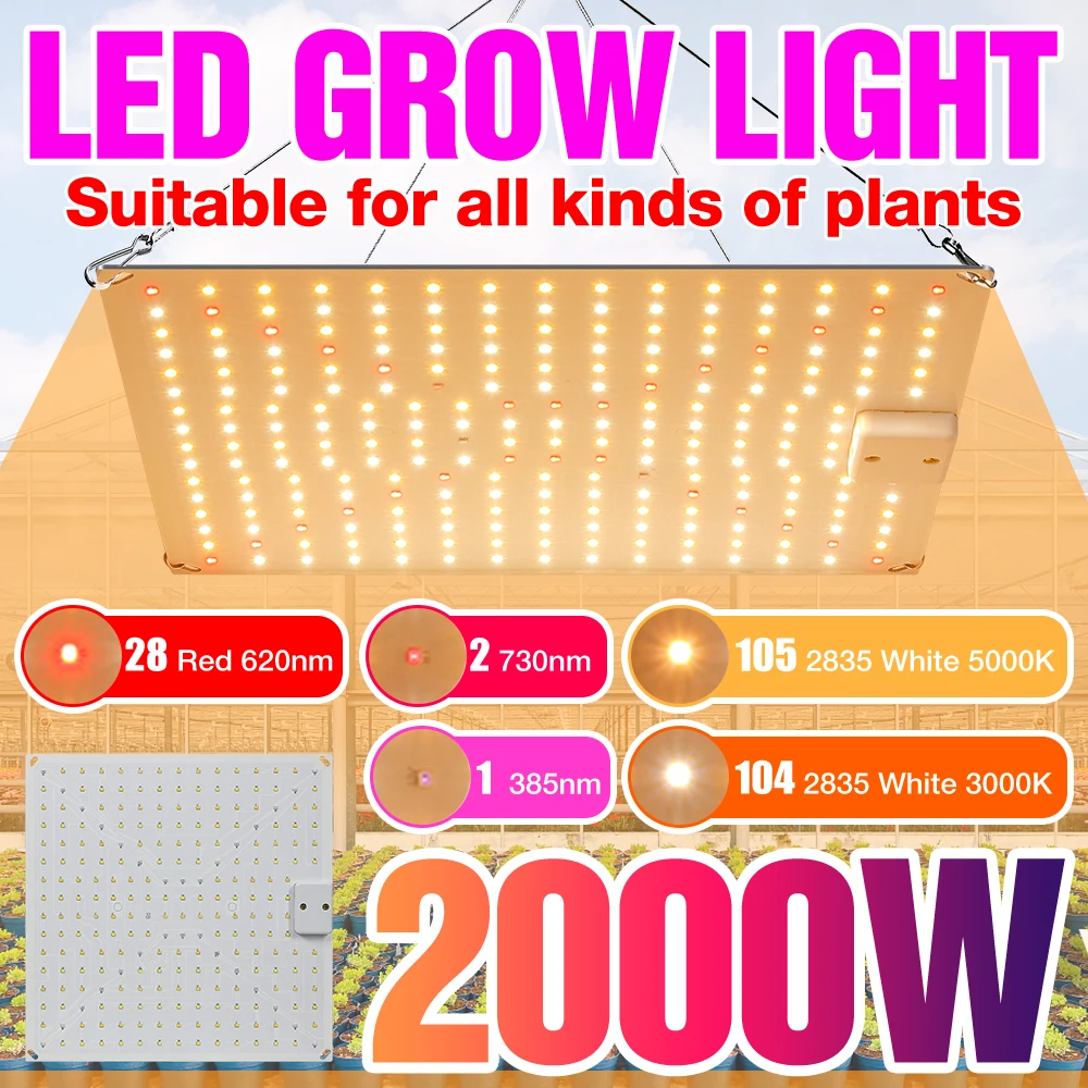 

LED Phytolamp Full Spectrum Grow Light Seedlings Greenhouse LED Cultivation Lamp For Plant Seeds Indoor Flowers LED Growth Light