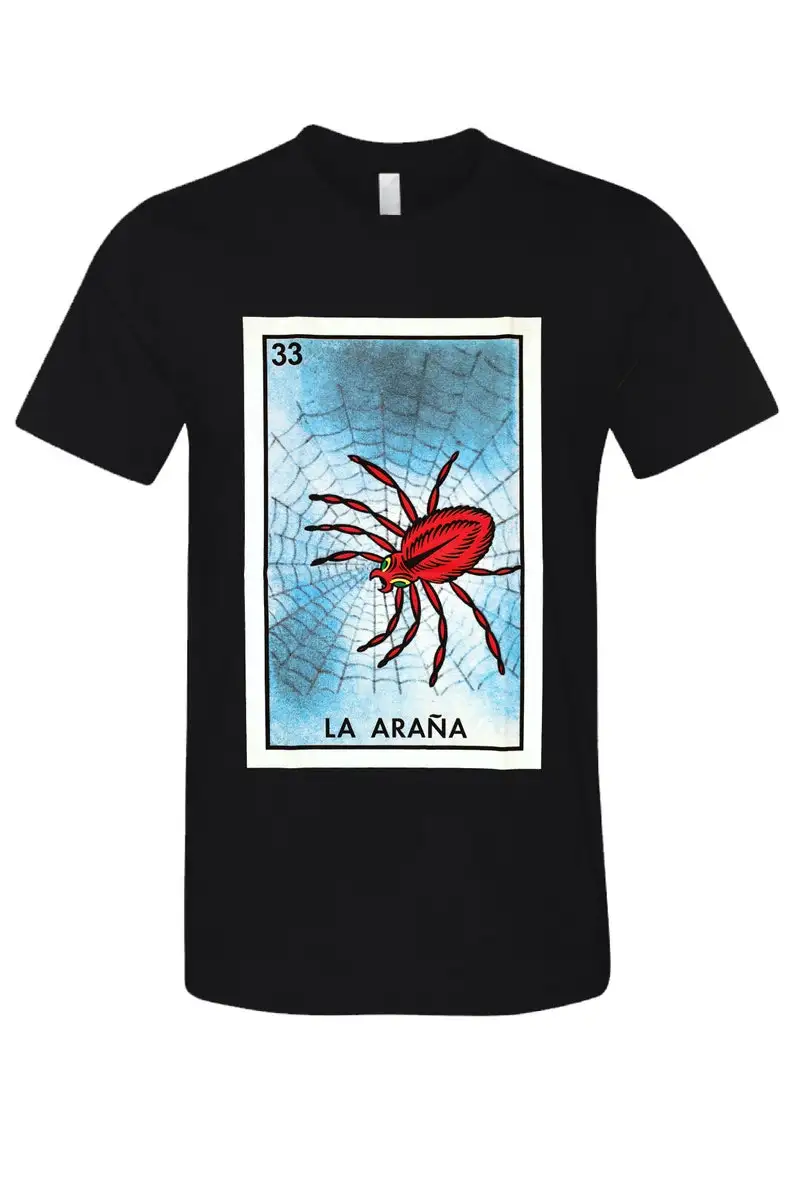 

Футболка с рисунком мексиканского бинго La Arana Loteria, новинка, забавная черная семейная футболка