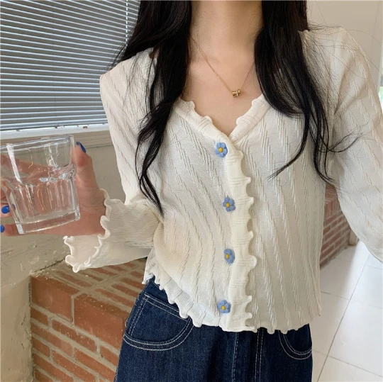 

Белый модный кардиган, свитера, топы с V-образным вырезом и длинным рукавом, модная однотонная трикотажная одежда, женский свитер, кардиган, пальто, ткань