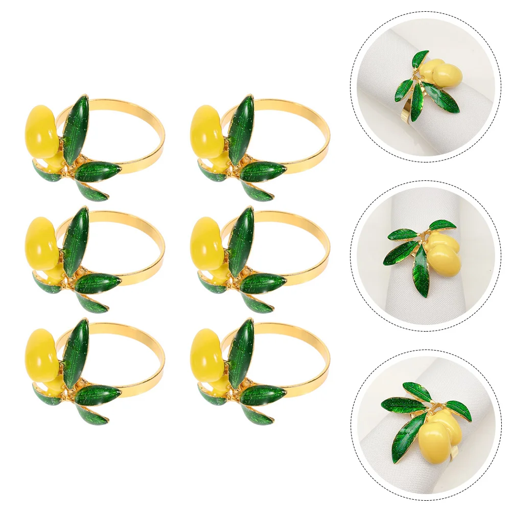 

Napkin Holder Rings Ring Lemon Metal Party Buckles Holders Farmhouse Wedding Holding Serviette Decorative Buckle Dinner Hawaiian