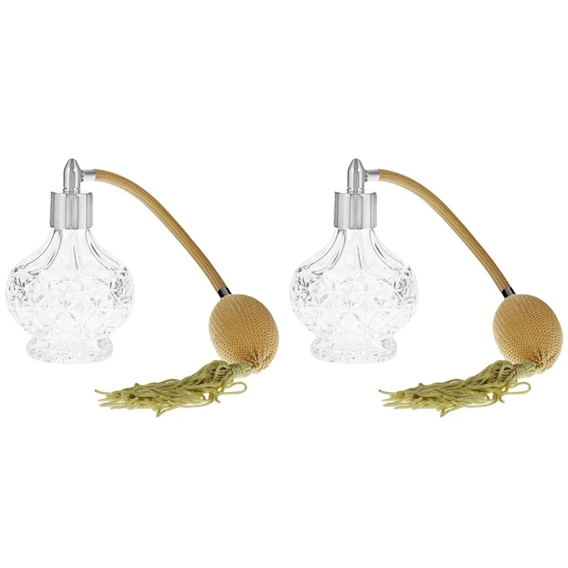 

2X винтажные духи длинные парфюмерные распылители подарки испаритель стеклянные бутылки для женщин 100 мл