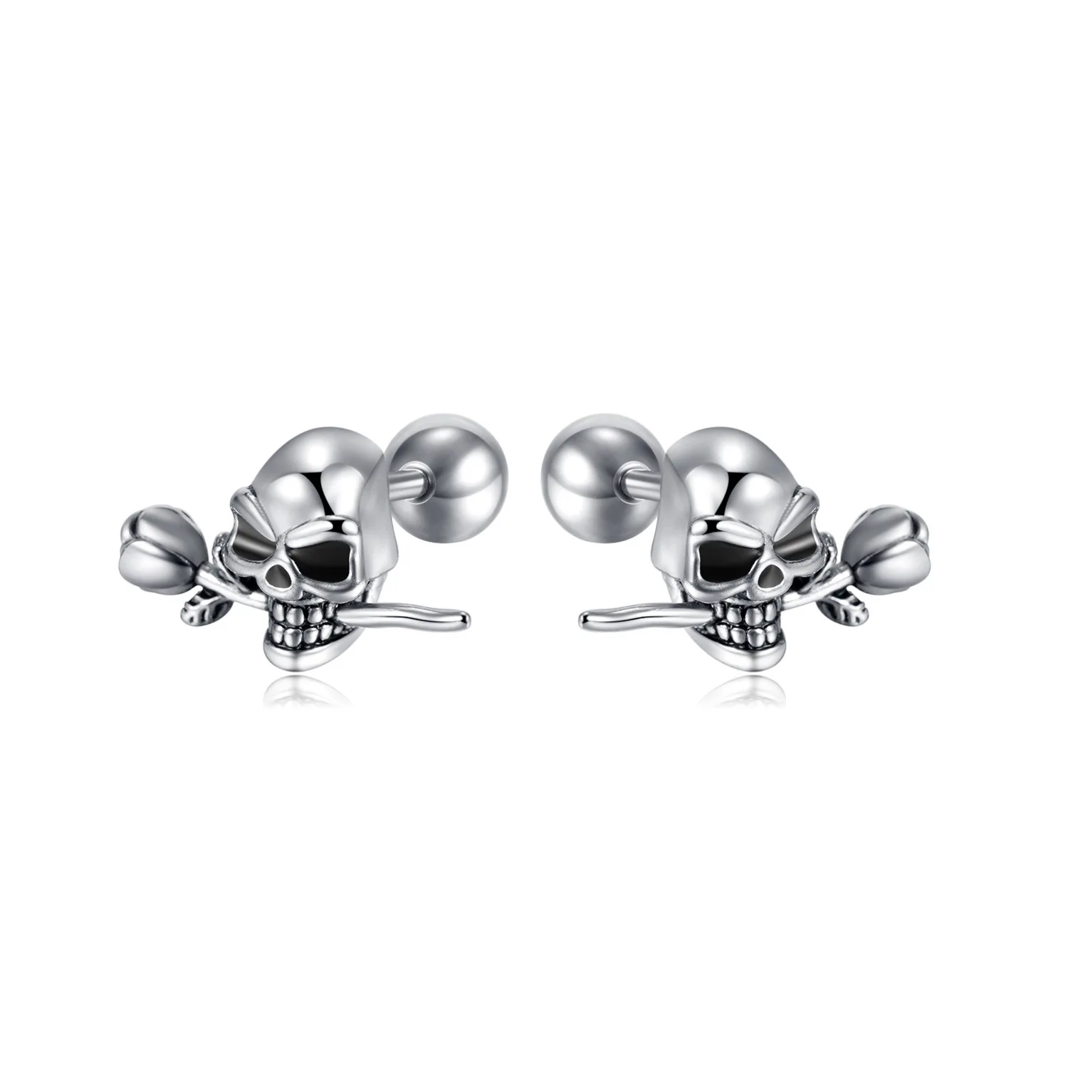 

New Gothic Skeleton Skull Stud Earrings For Women 2023 Trending Punk Style Stainless Steel Men Jewelry Dropship Suppliers