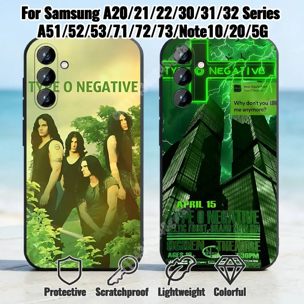 Фото Чехол для телефона T-Type O Negative P-Peter Steele для Samsung Galaxy A10 11 12 A20 21 22 S E A70 71 72 73, ударопрочный бампер. №1
