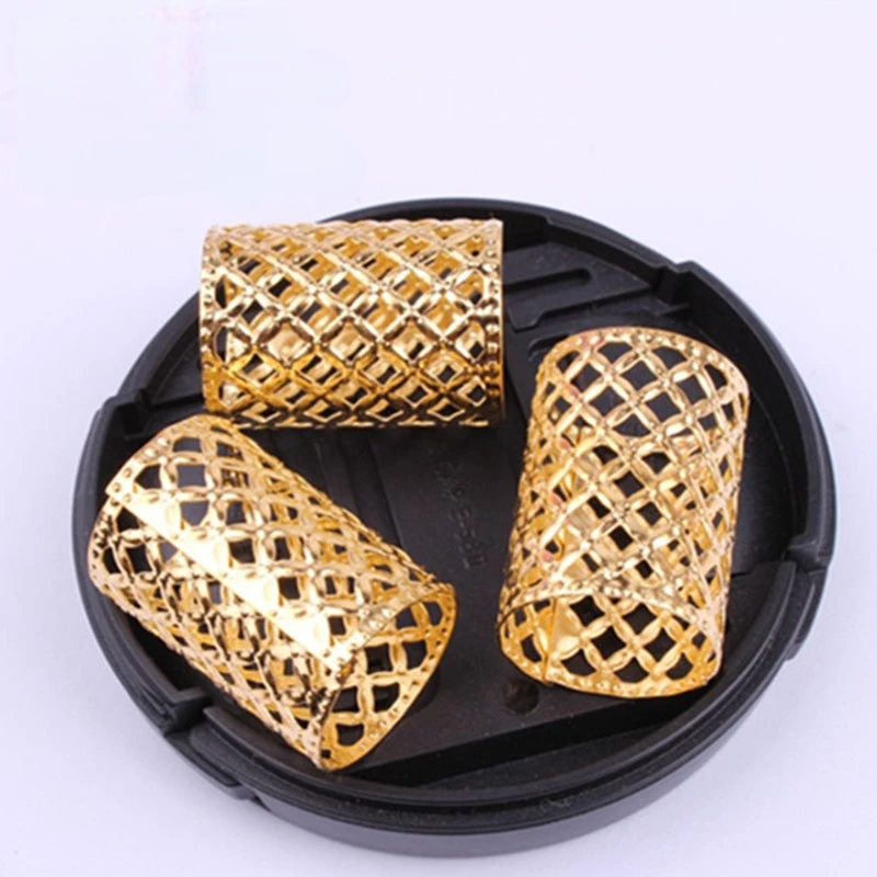 5-100Pcs Golden Hair Braid Dreadlock Beads Hair Clips Cuffs Rings Silver Opening Jewelry Styling Accessories Hairdress Braiders